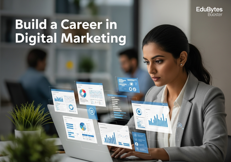 Professional working on digital marketing strategies