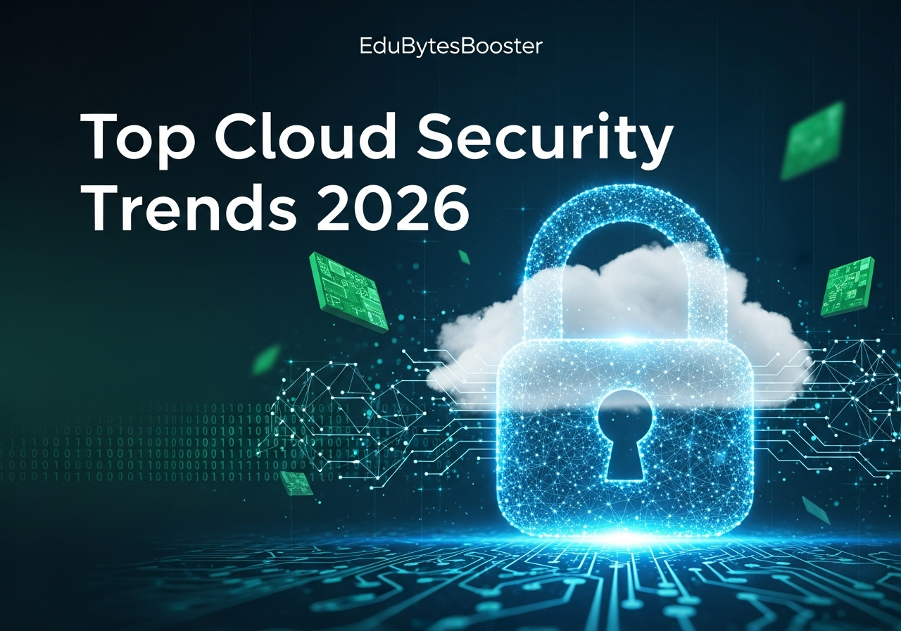 Cloud security concept with digital lock and data protection