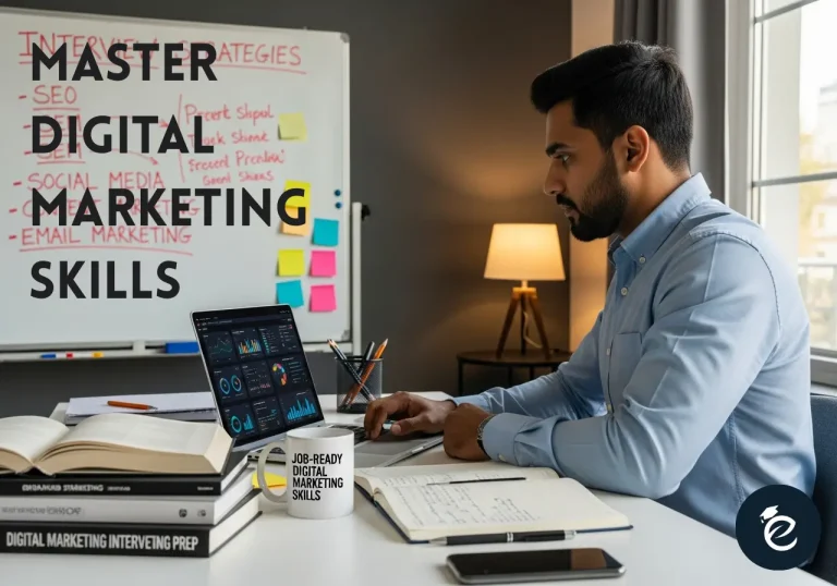 Digital marketing skills roadmap illustration