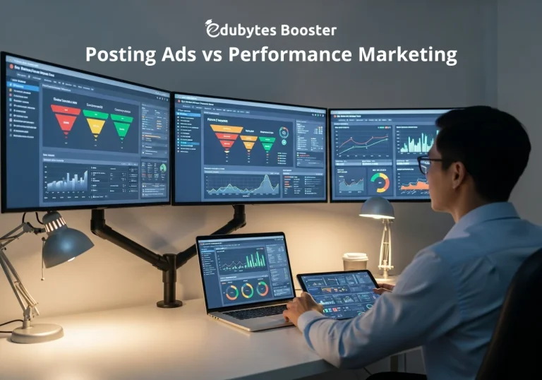 Performance marketer optimizing digital ad campaigns